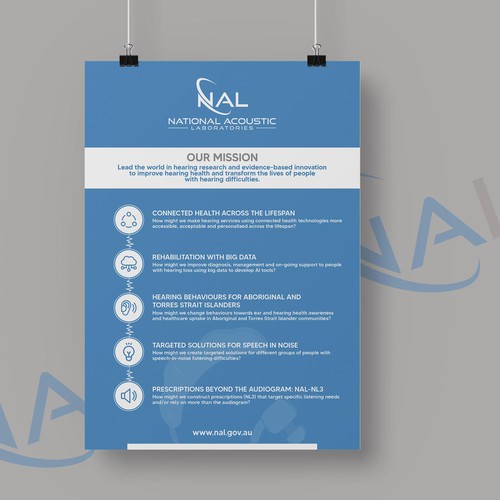 Create an engaging poster for a world-leading hearing research and innovation institution! Design by Shreya007⭐