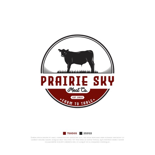 Classic logo design for a high end meat shop Design by ruangartjen