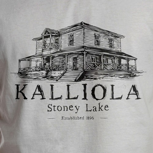 Vintage Old Cabin Photo to Line Drawing T-Shirt Design Ontwerp door molkastm