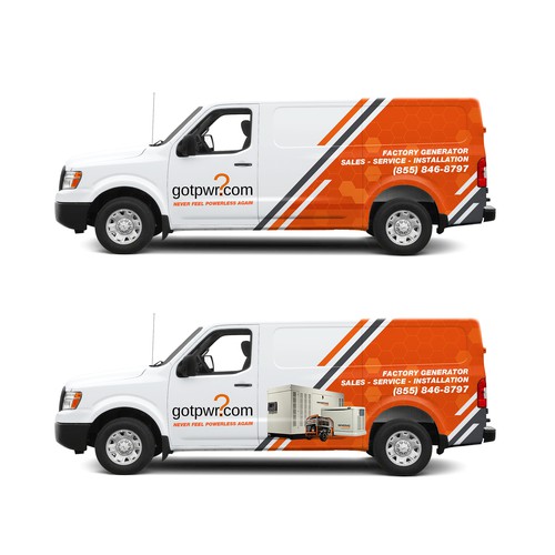 Create a new POWERFUL wrap design for generator company! Design by Jan_m