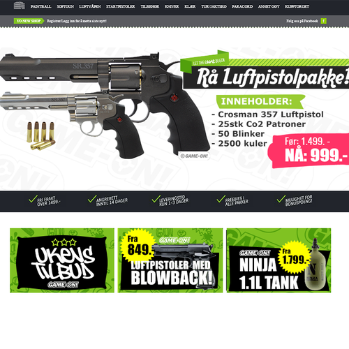 Design the best frontpage banners for a Airgun/Paintball Webstore! Design by Putera Kahfi