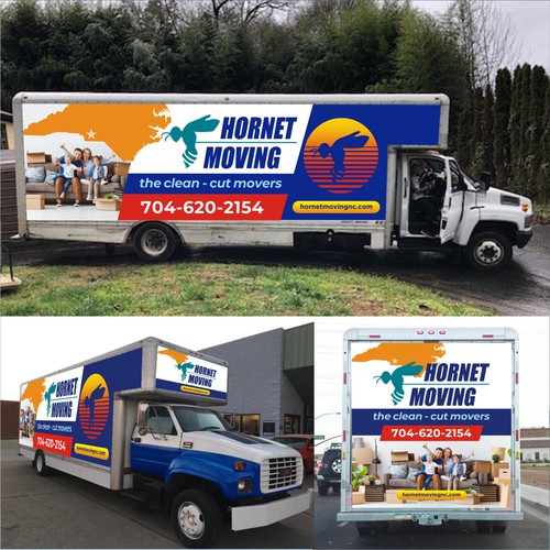 Hornet Moving truck Wrap Design by rakarefa