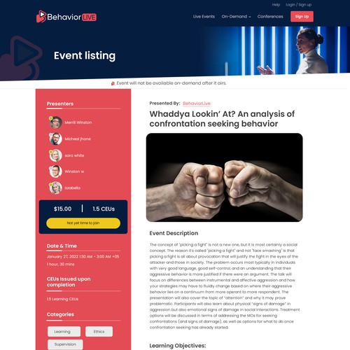 Designs | 3 new pages for Live & Virtual Event Website | Web page ...