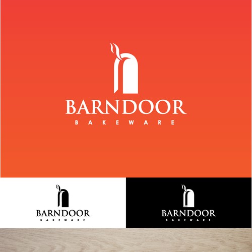 Create a "cool rustic" styled logo of a Barn Door for Barn Door Bakeware Logo Design by Studio644