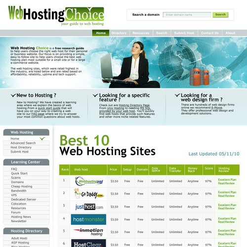 Redesign WebHostingChoice.com Design by Luis Peres