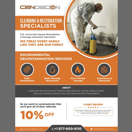 Mold remediation flyer to appeal to realtors & property managers Design by 123Graphics