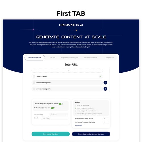 Designs | Single page with a few tabs | Web page design contest