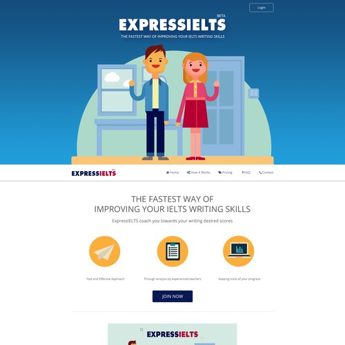 Simple elegant landing page for an online writing coaching service provider Design by Xandreaa