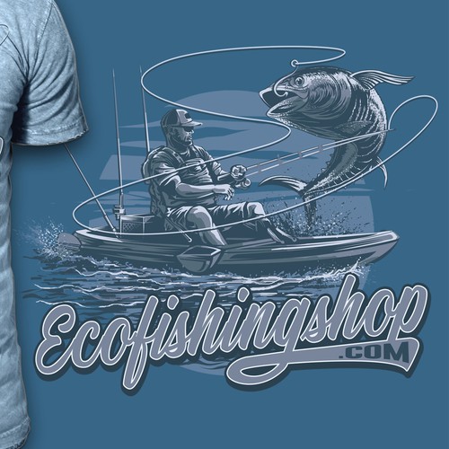 Fishing T-shirt Design, Fishing T-shirt Afbeelding door Kanij T