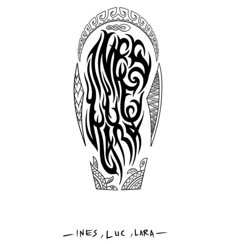 Names hidden in tribal Design by Wayan Wardika