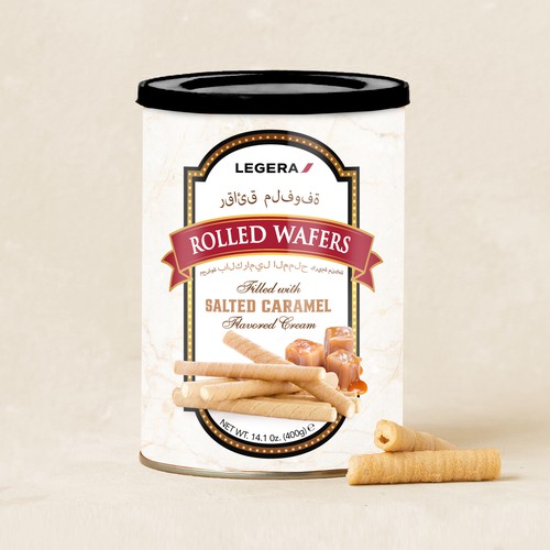 LEGERA Wafer Rolls Pack 125 gm - Salted Caramel Design by Davi Giolo ★