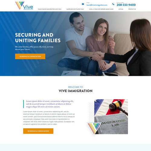 Immigration Work Permit Site Focused Redesign Design by white label warriors