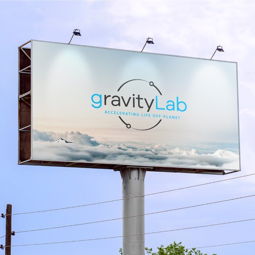 Space exploration logo - orbiting artificial gravity laboratory Design by Planet Nova