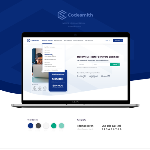"New website homepage design to attract software engineering students" Design by CVKE