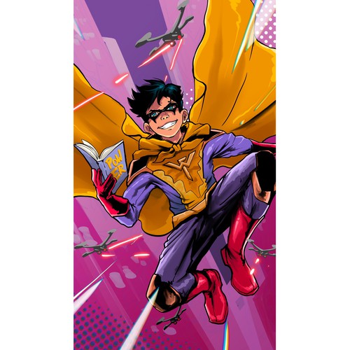 Comics (super-hero) Character - promoting reading in libraries Design by Ardhidesign