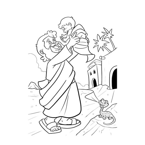 Abraham and Isaac - Vector image Design by Hadeboga Studio