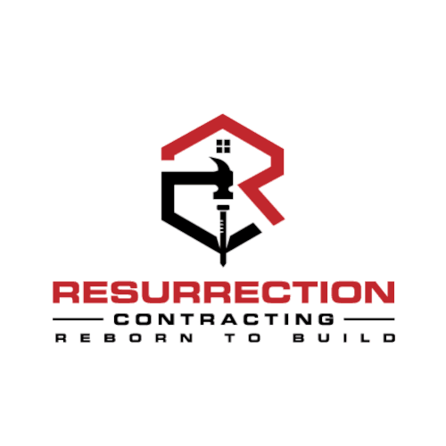 "Reborn To Build" construction company logo. Design by m a g y s