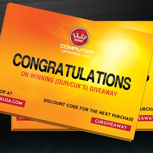 Giveaway Winner Congratulations Card Postcard, flyer or print contest