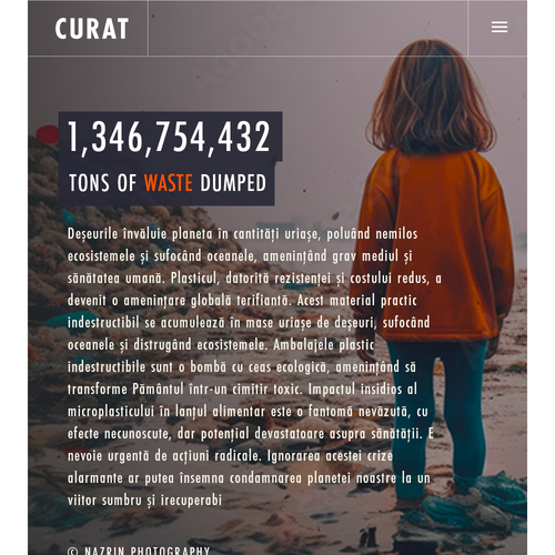 Earth in Focus: A Transformative  Web Experience Highlighting Waste, Pollution, and Sustainability Design by nazdesigns7
