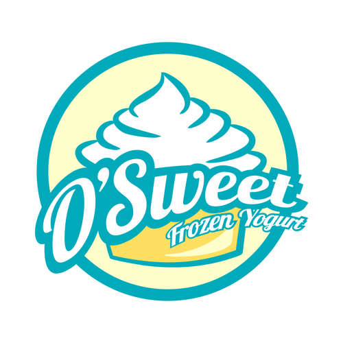 logo for O'SWEET    FROZEN  YOGURT Diseño de Ocktopluss