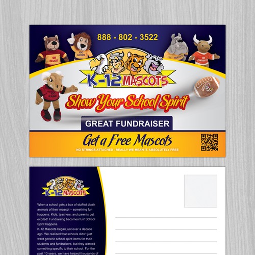 postcard or flyer for K-12 Mascots Diseño de p0pesk0
