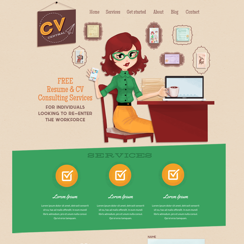 Clean, cool and fun landing page for consultant...Showcase your work! Design by UndoRedo