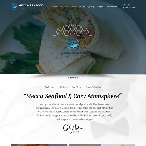 Miami Soul Seafood Restaurant Concept 1 Page Only-ontwerp door Udaan Technologies