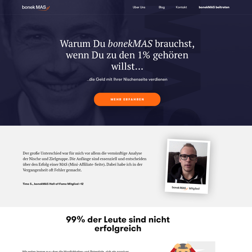 Landing page design contest entry by create4life