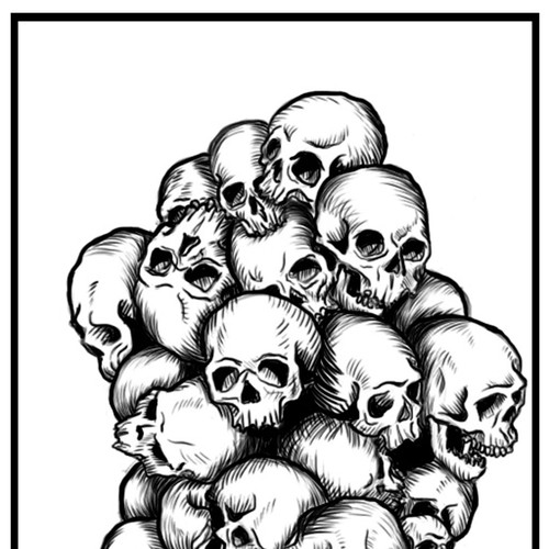 pile of skulls tattoo