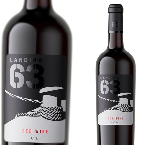 Landing 63 Wine Label Design by Hey Mad´esigns⚡