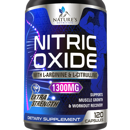 Nitric Oxide label design needed for Nature's Nutrition Diseño de Aalamvision