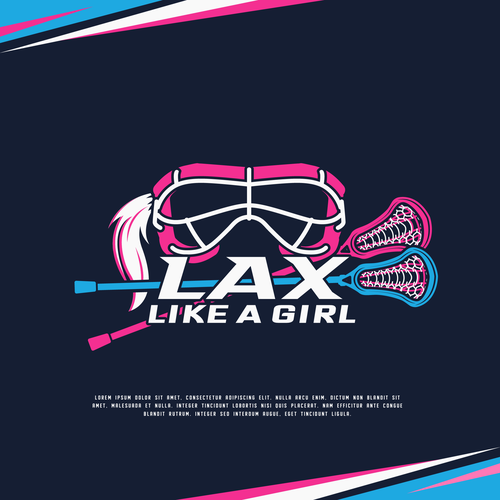 A classic yet fun logo for the fearless, confident, sporty, fun female lacrosse player Design by ies