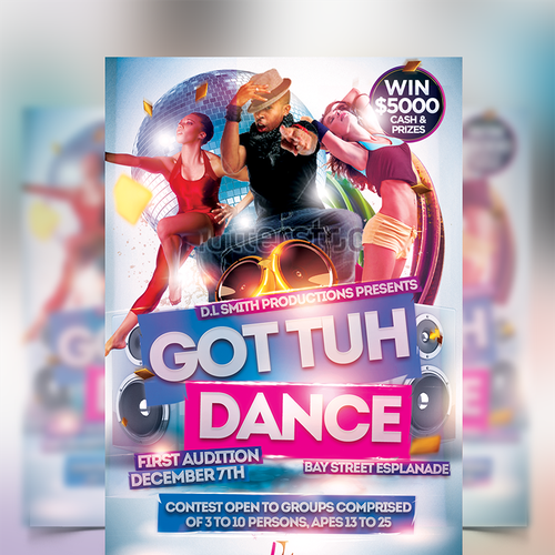 Designs Create An Exciting Television Dance Competition Poster