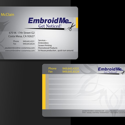 New stationery wanted for EmbroidMe  Ontwerp door AJSREEJITH