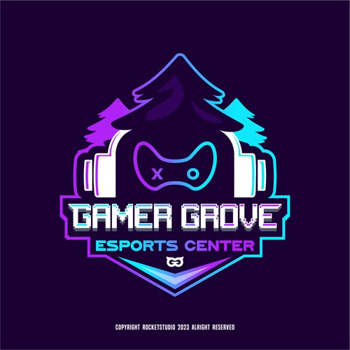 Logo for a casual and competitive esports video game center Diseño de rocketstudio