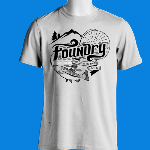 Design a t-shirt for a fly fishing lifestyle brand