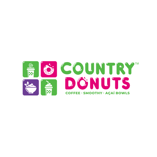 We need a modern exciting logo to encompasses our Name Country Donuts Coffee smoothy bowls-ontwerp door crapit