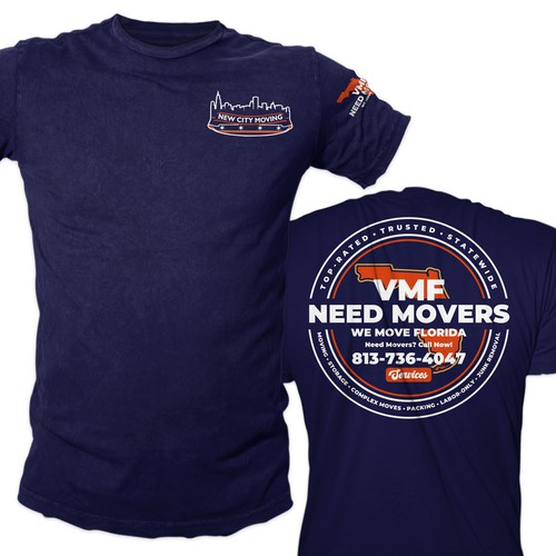Bold, Professional T-Shirt Design for Veteran-Owned Moving Company (VMF Movers) Design by KartiK 2002