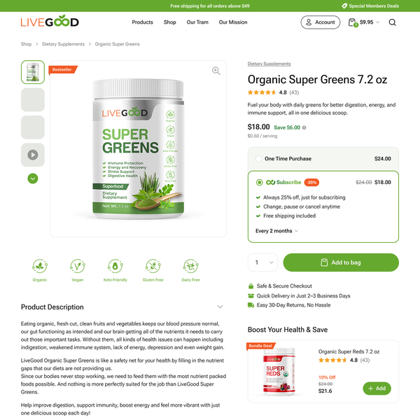 Health supplement e-commerce product detail page