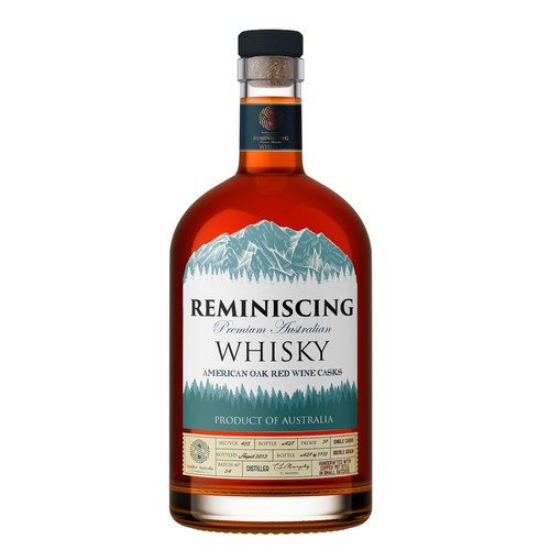 Striking and super premium whisky label design Design by Windmill Designer™