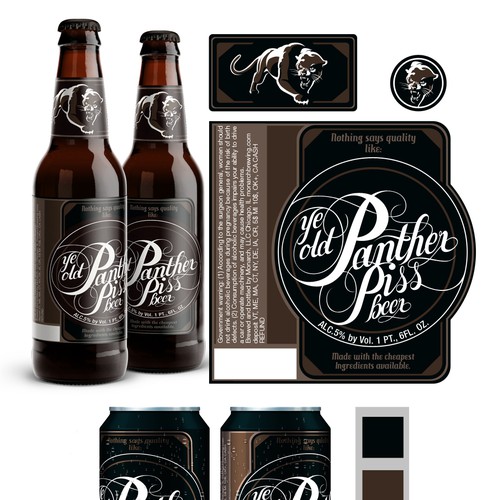 "Panther Piss" BEER Label - GuaranteedWinner - Blind, not private.   Get Pissed!   Design by Bence Balaton