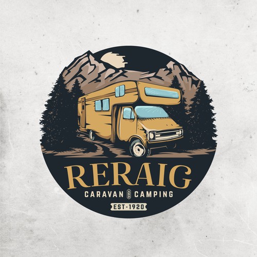 Retro RV camp logo for our new cool campsite! Design by Piccolo_Ney