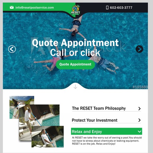 Diseño de Pool Service Website for Heroes of Pool Industry de David Jispace