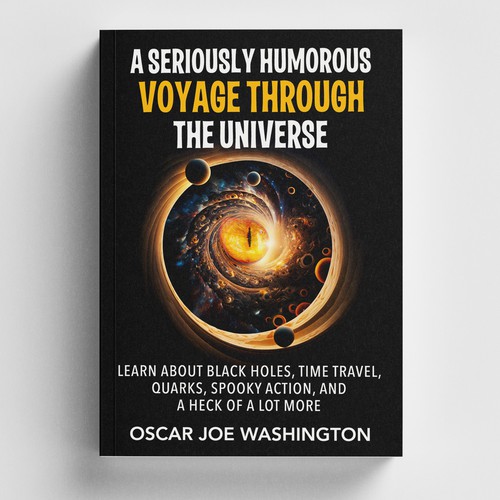 Design an exciting cover, front and back, for a book about the Universe. Design by -Saga-