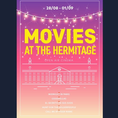 Fun, colorful and laid-back poster for outdoor film festival in historical Amsterdam Ontwerp door ppriess