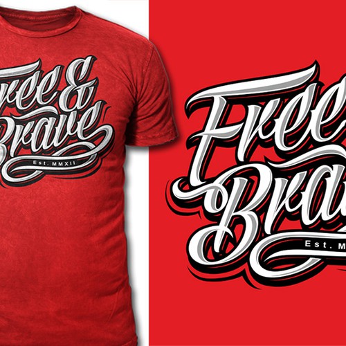 Trendy t-shirt design needed for Free & Brave Ontwerp door ＨＡＲＤＥＲＳ
