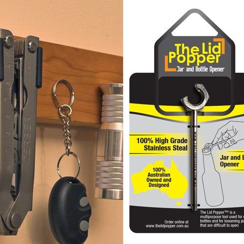 The Lid Popper  (jar and bottle opener) needs packaging Design by Rumon79