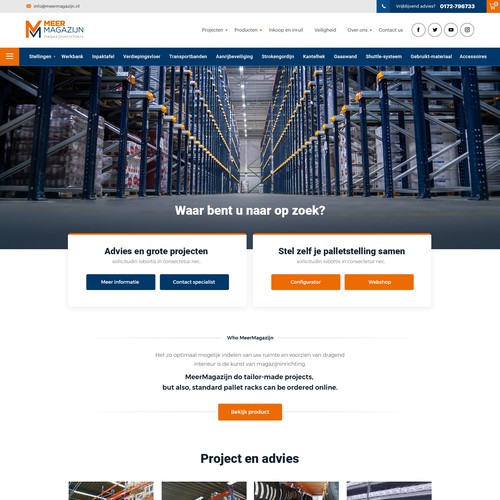 Creative website templates for a leading pallet racks company_ Meermagazijn Design by Aj3664