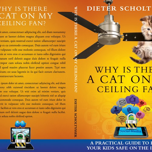 Book Cover for "Why is there a Cat on my Ceiling Fan?" Design by line14