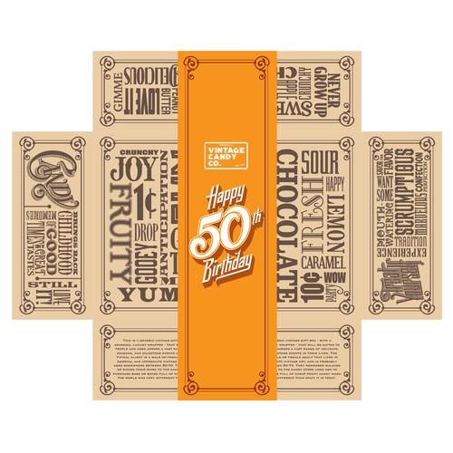 Design An Interesting Retail Vintage Candy Box / Subscription Candy Box!  (non gender or age specific, see details) Design by gcsgcs